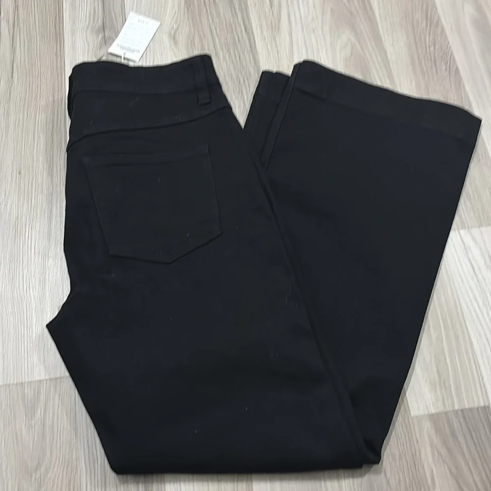 J. Crew Wide-Leg‎ High Waist Denim Black Jeana All Day Stretch Size 31 NWT